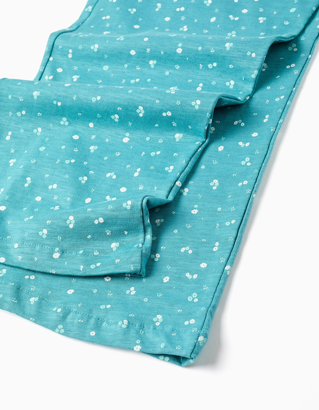 Mono de algodón con motivo floral para niña, azul turquesa