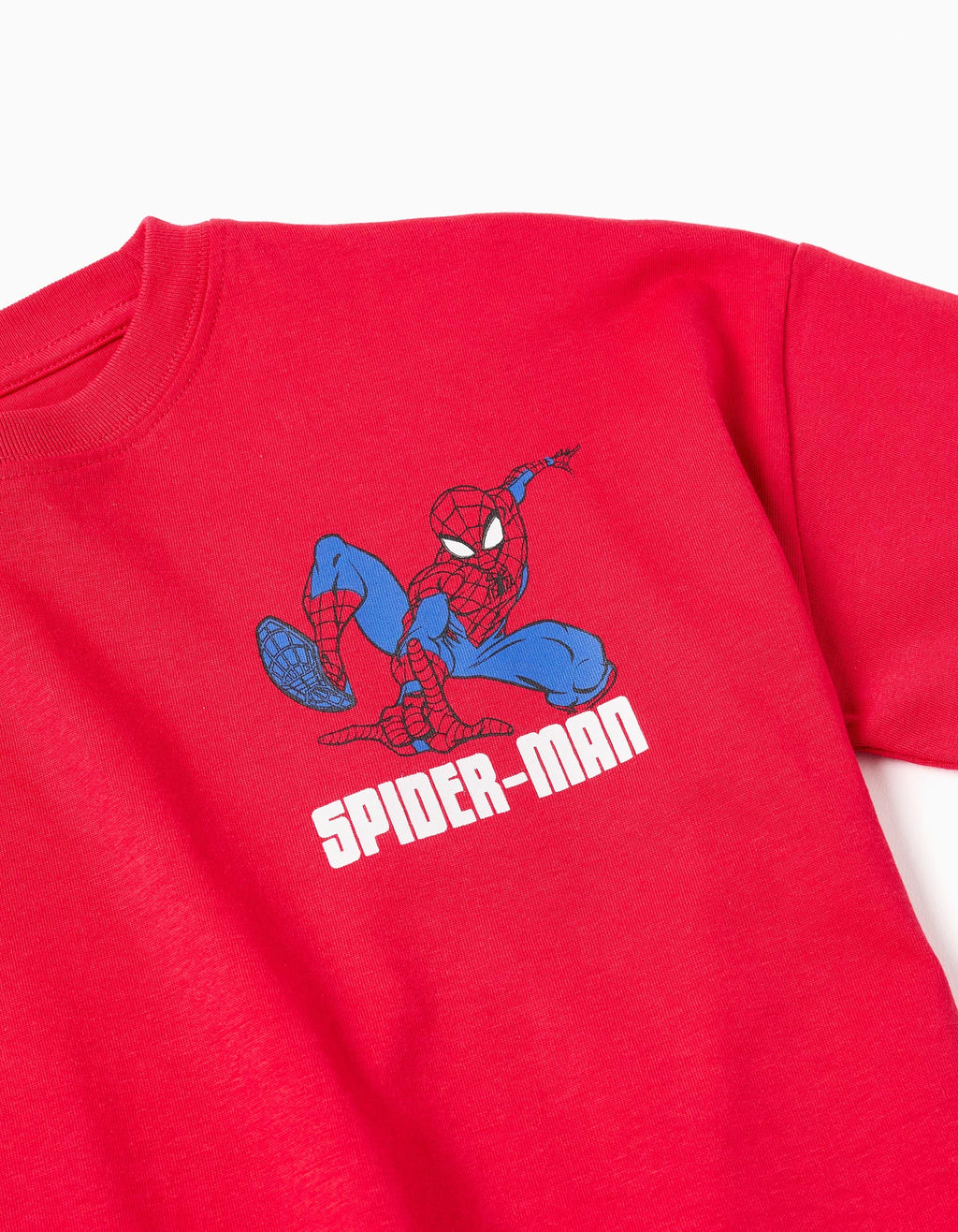 Camiseta de algodón con estampados Spider-Man para niño, rojo