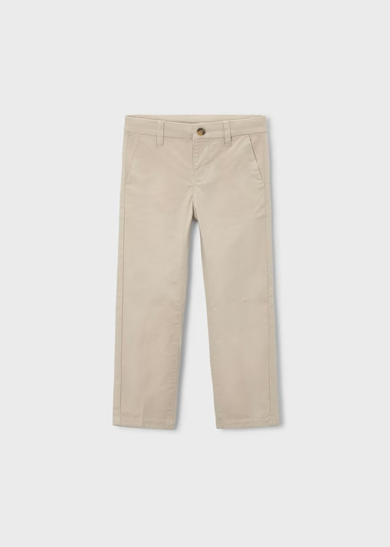 Pantalón chino básico largo niño, beige