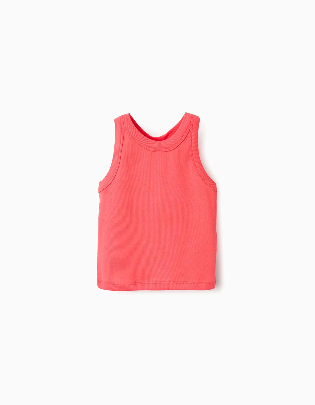 Camiseta de tirantes de algodón acanalado para niña, rojo