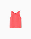 Camiseta de tirantes de algodón acanalado para niña, rojo