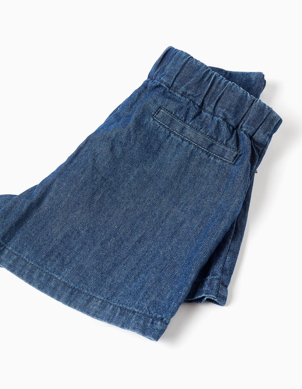 Falda-pantalón vaquera con pliegues frontales para niña, azul oscuro