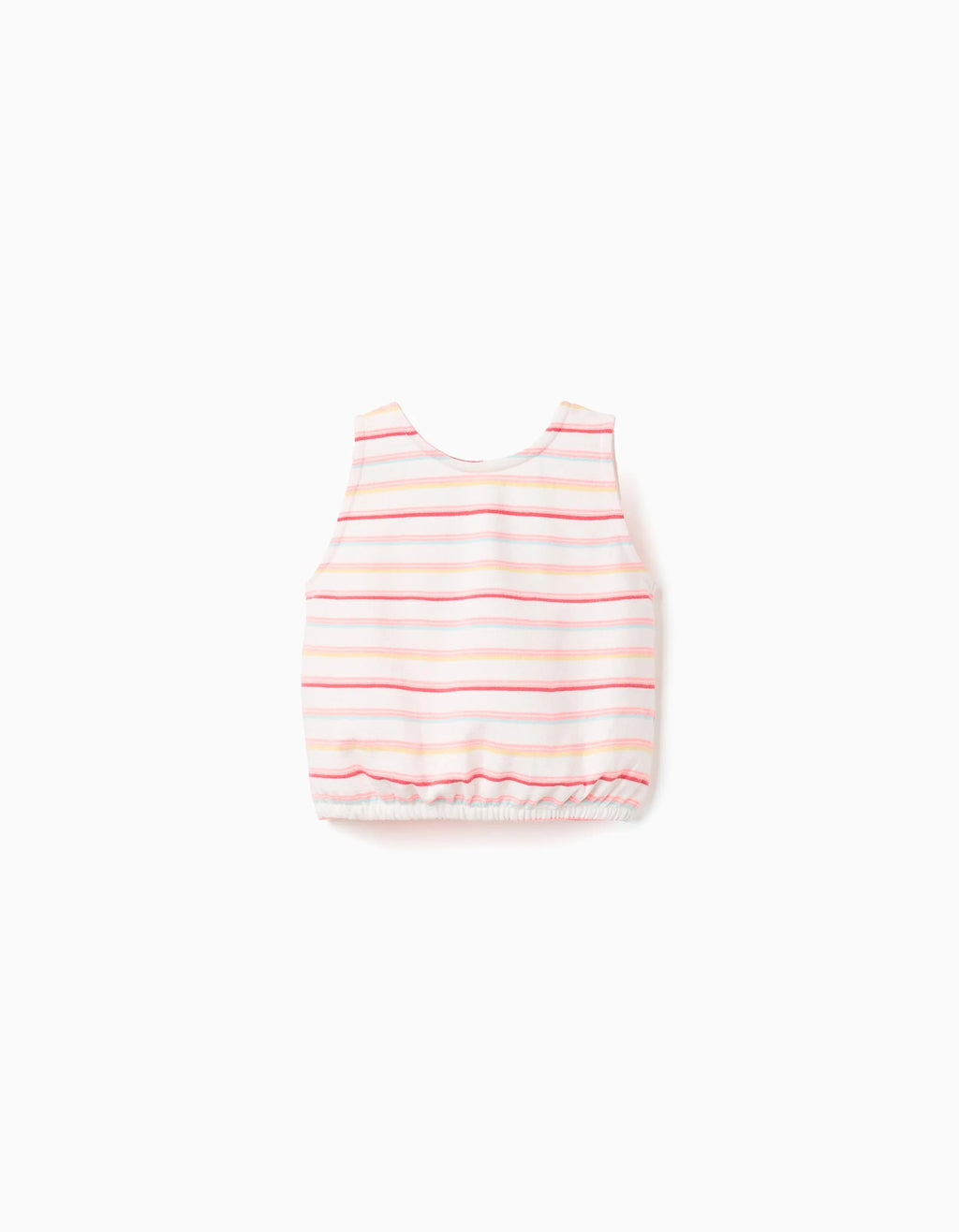 Top sin mangas de algodón a rayas para niña, multicolor
