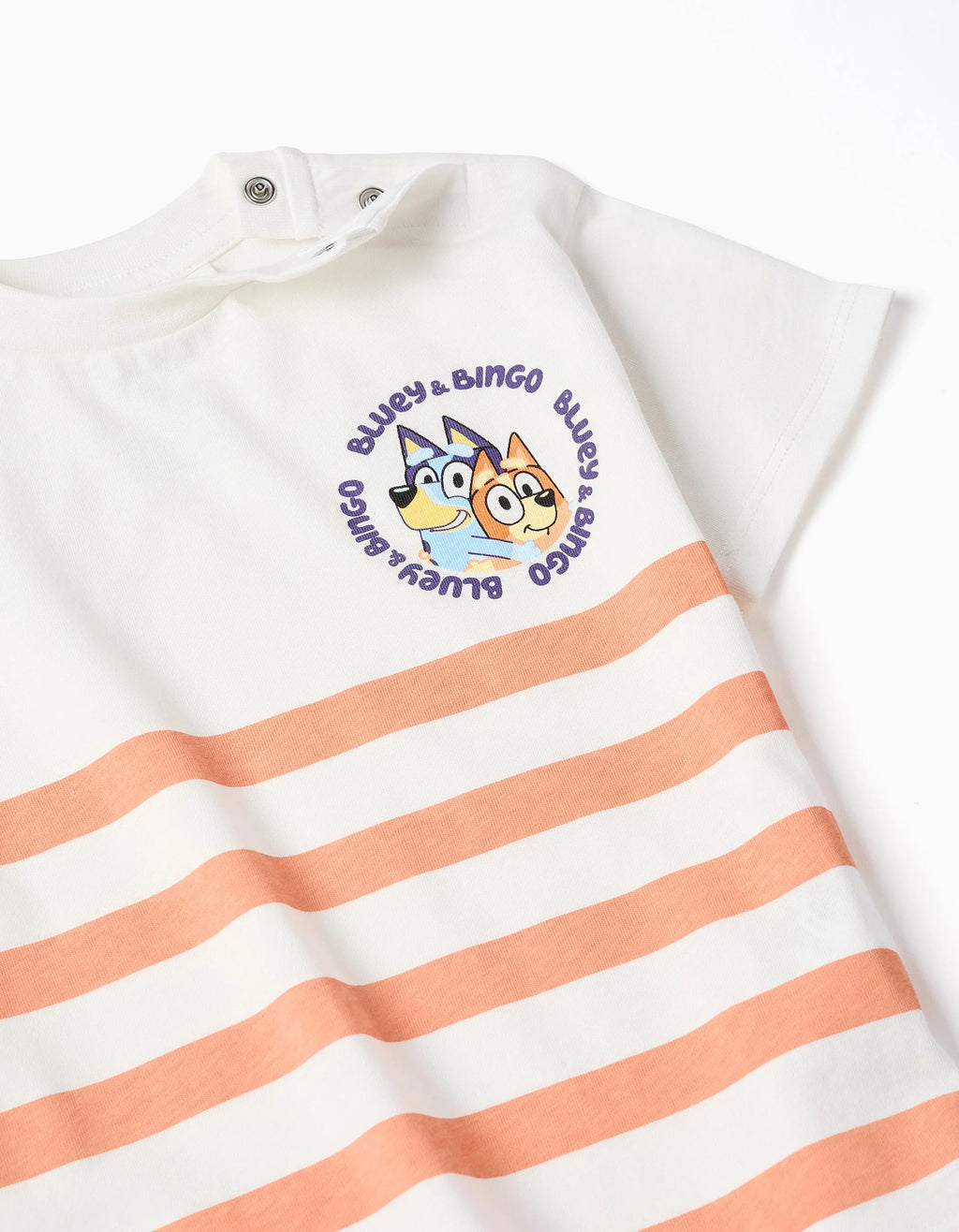 Camiseta + pantalón corto con Bluey para bebés y niños, blanco/naranja