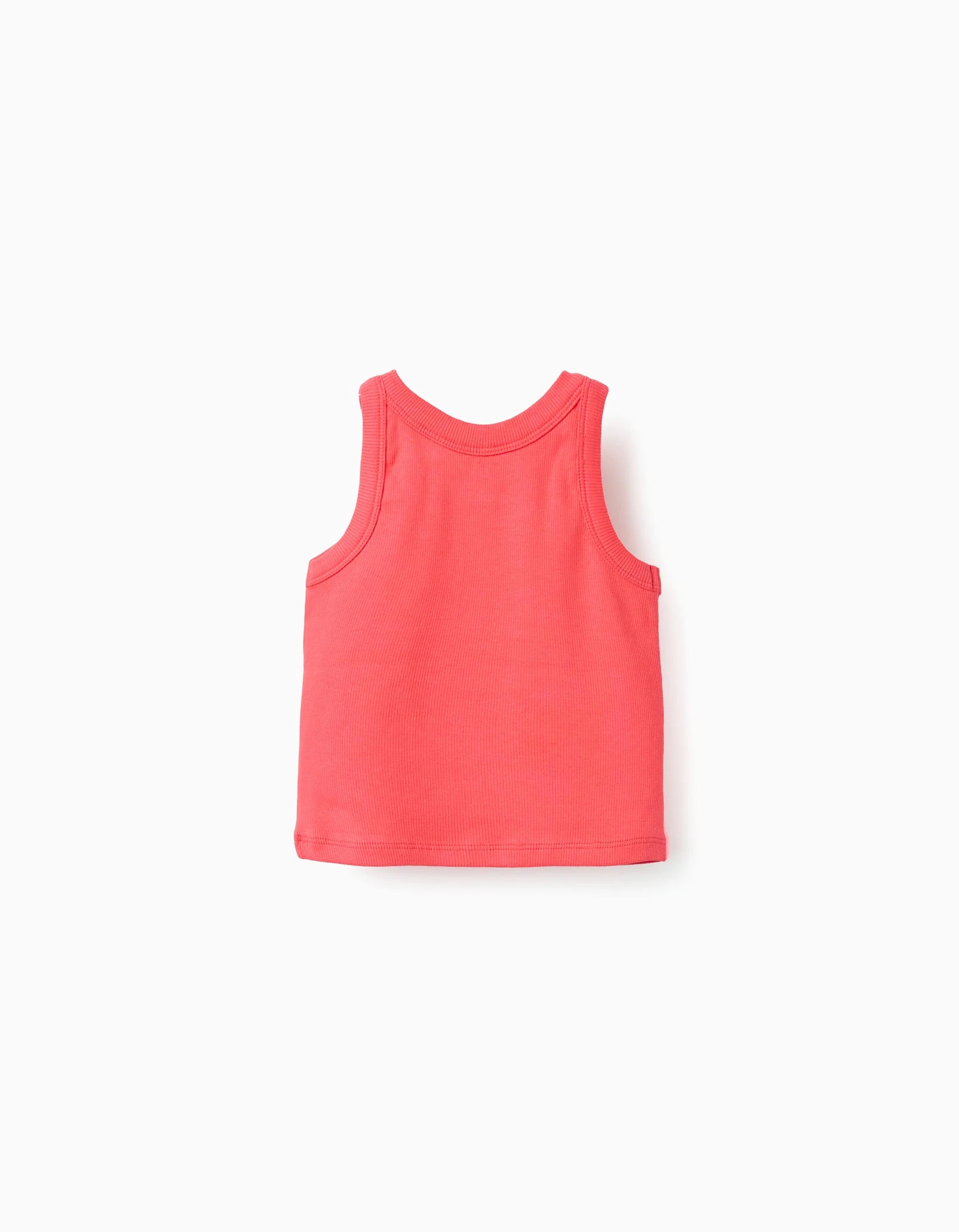 Camiseta de tirantes de algodón acanalado para niña, rojo