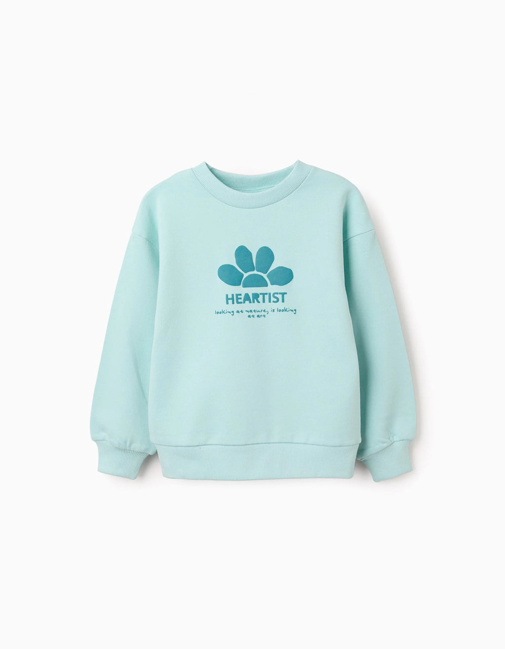Sudadera de algodón con estampado Heartist para niña, azul claro