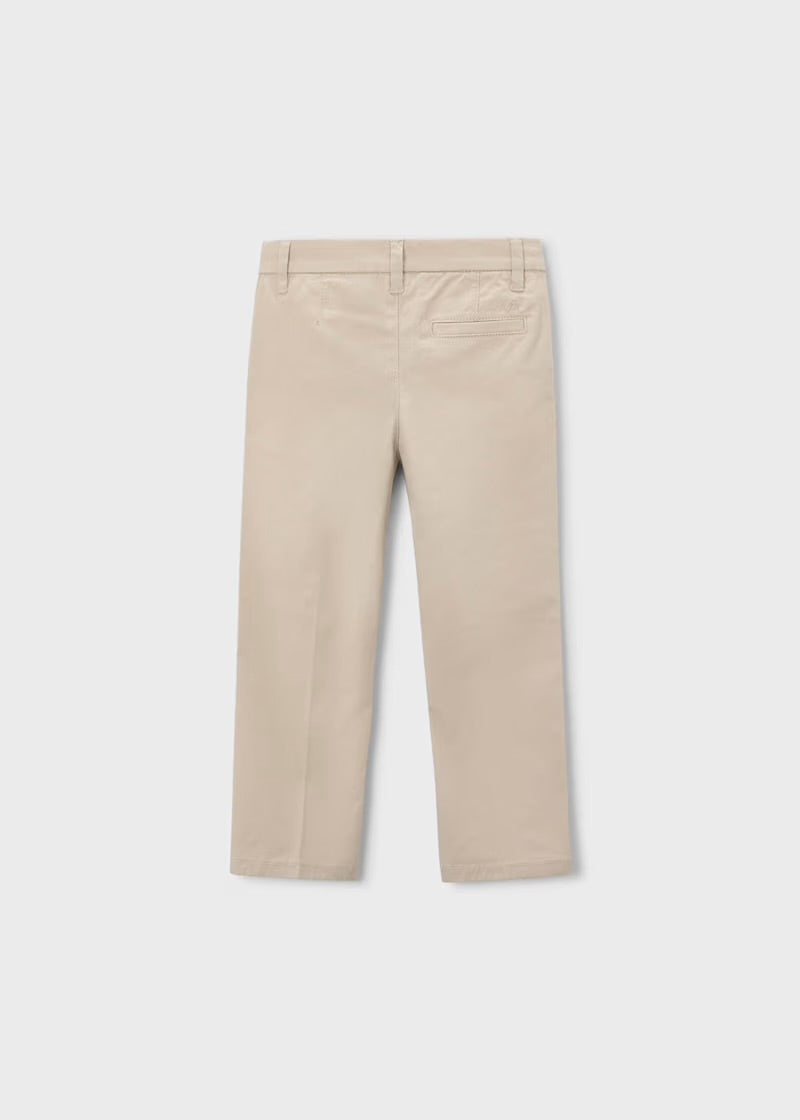 Pantalón chino básico largo niño, beige