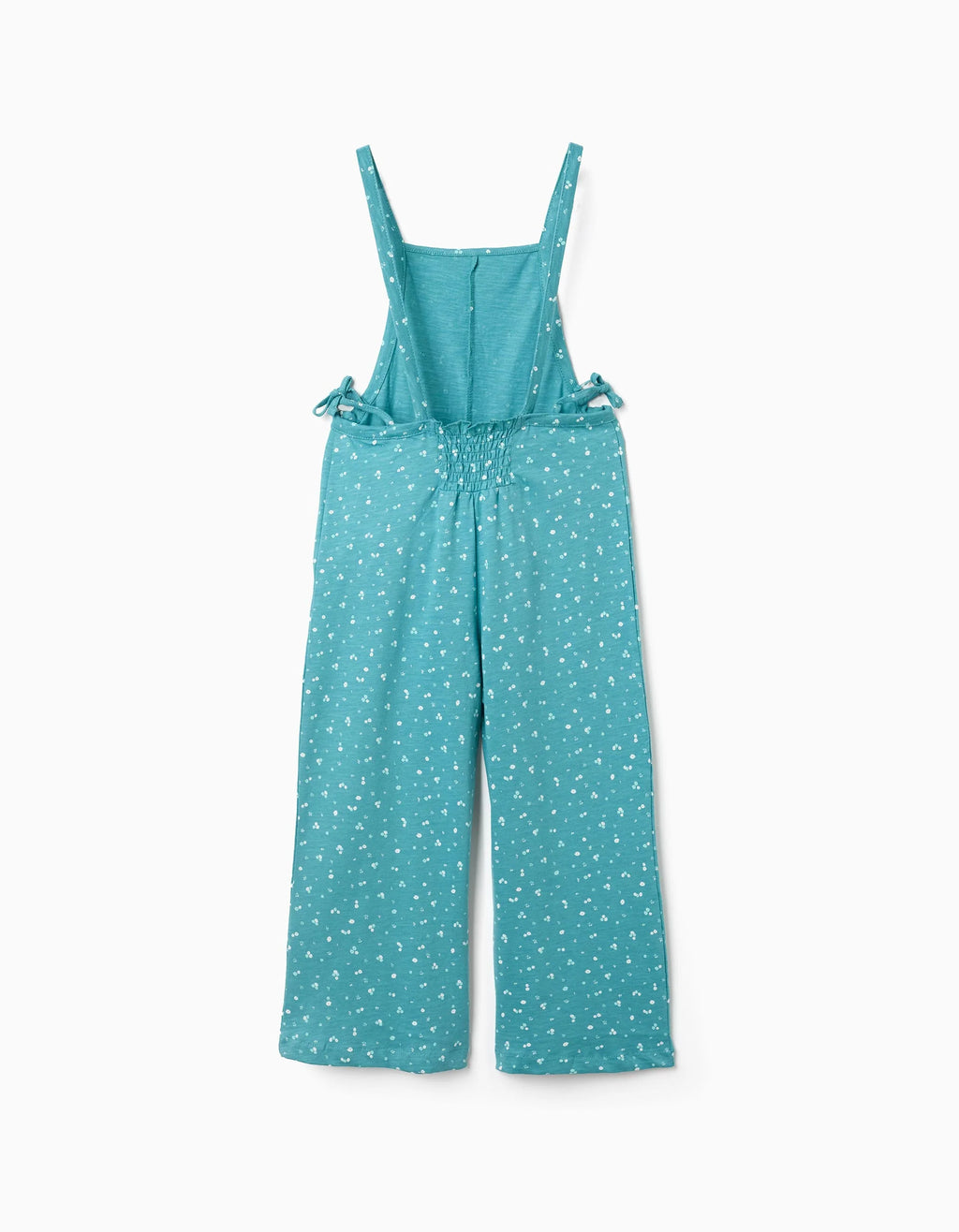 Mono de algodón con motivo floral para niña, azul turquesa