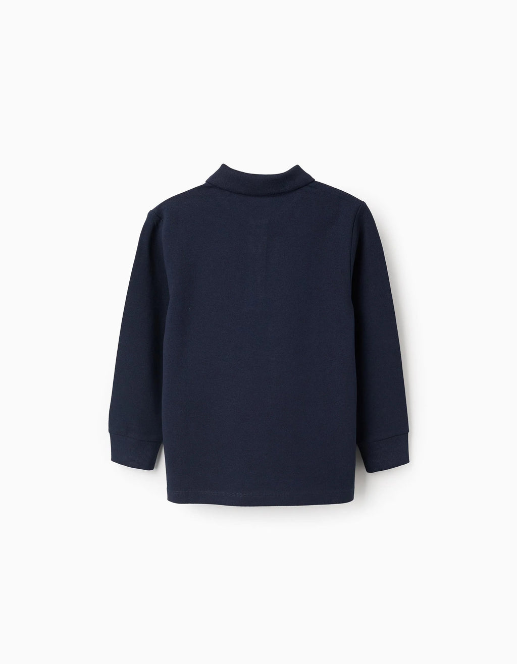 Polo de Manga Larga en Algodón para Niño, Azul Oscuro