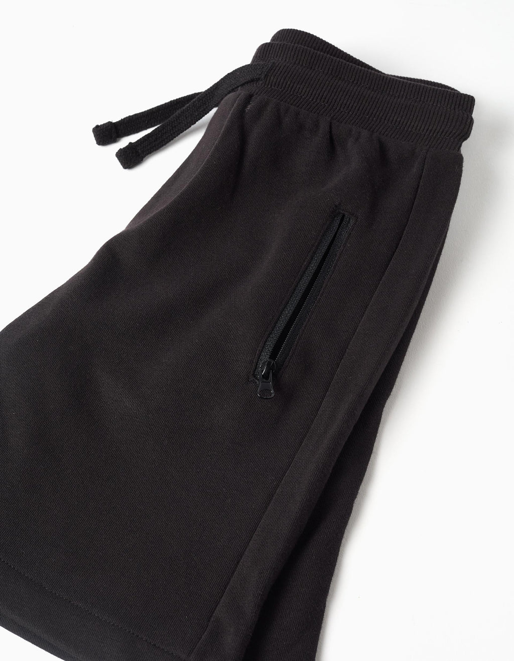 Pantalón corto con cordón y bolsillos para niño, negro