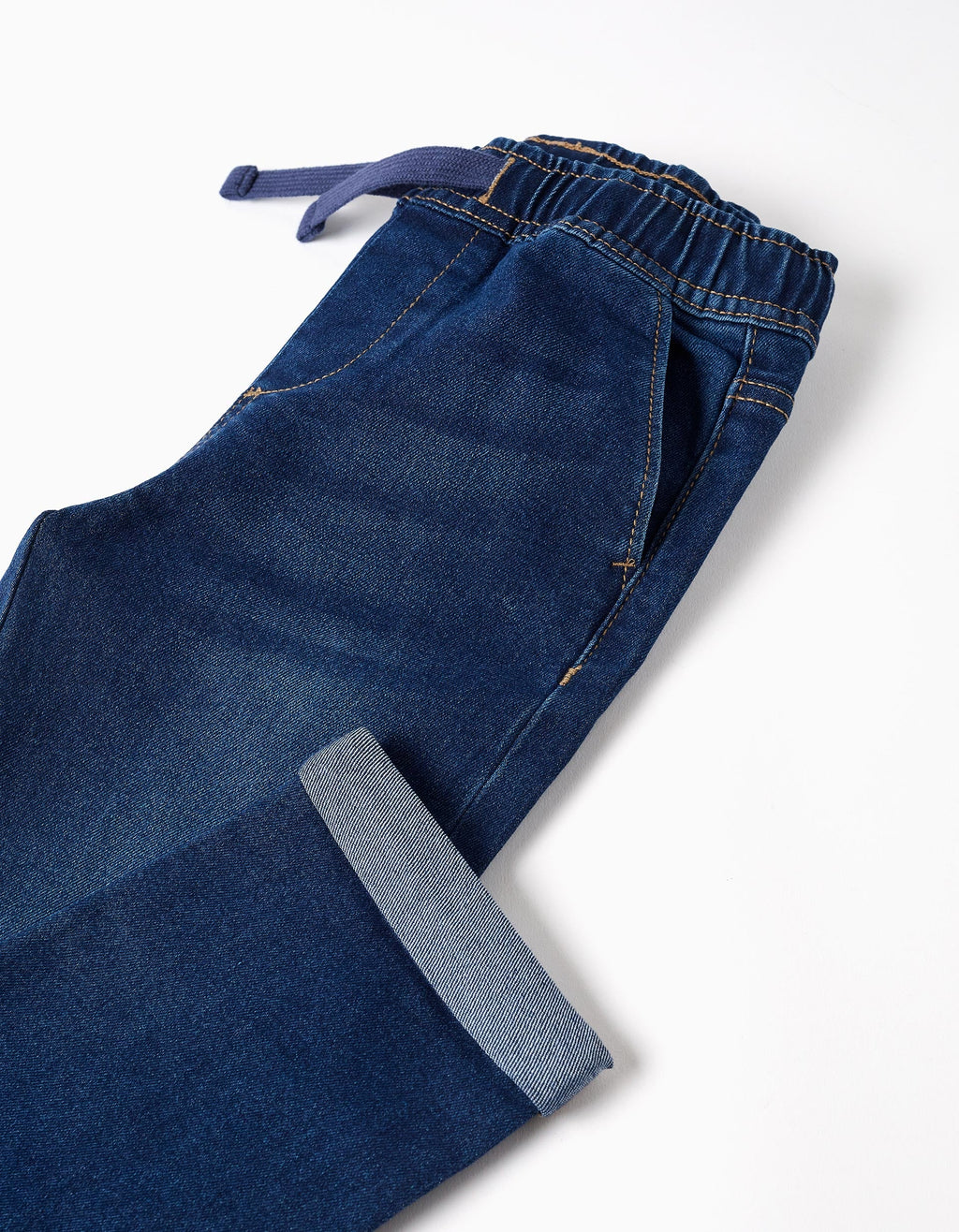 Vaqueros slim fit con cordón para niño, azul oscuro