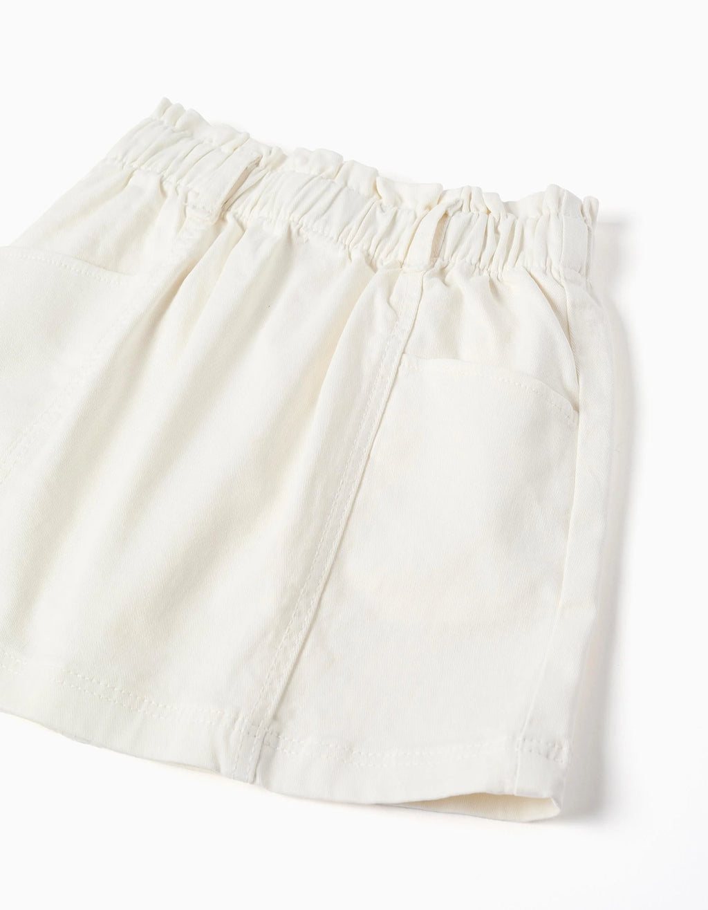 Falda de sarga con cintura paperbag y bolsillos para niña, bueno