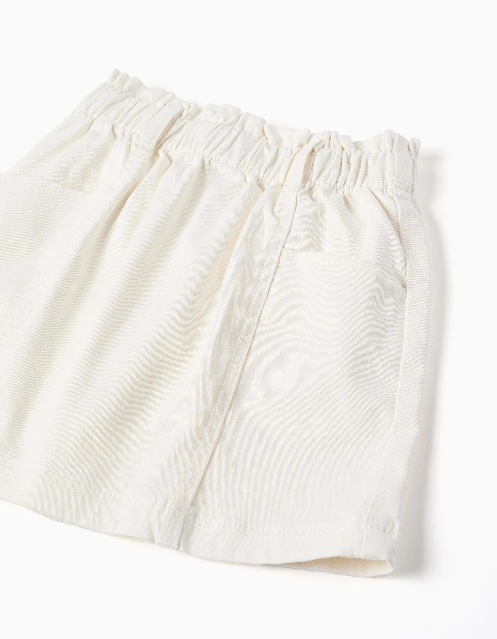 Falda de sarga con cintura paperbag y bolsillos para niña, bueno