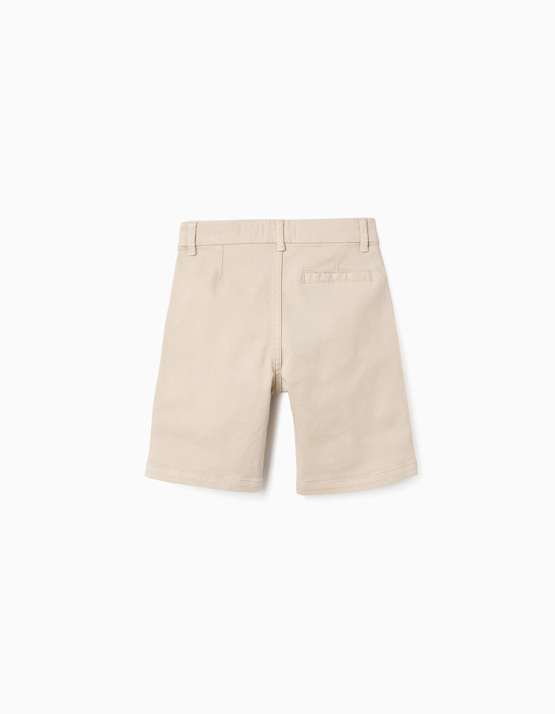 Bermudas chino midi de sarga con bolsillos para niño, beige claro