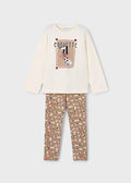 Conjunto legging estampado y camiseta niña