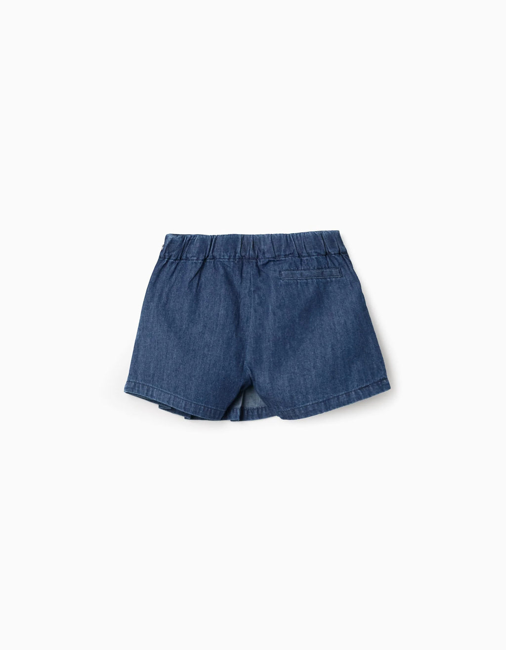 Falda-pantalón vaquera con pliegues frontales para niña, azul oscuro