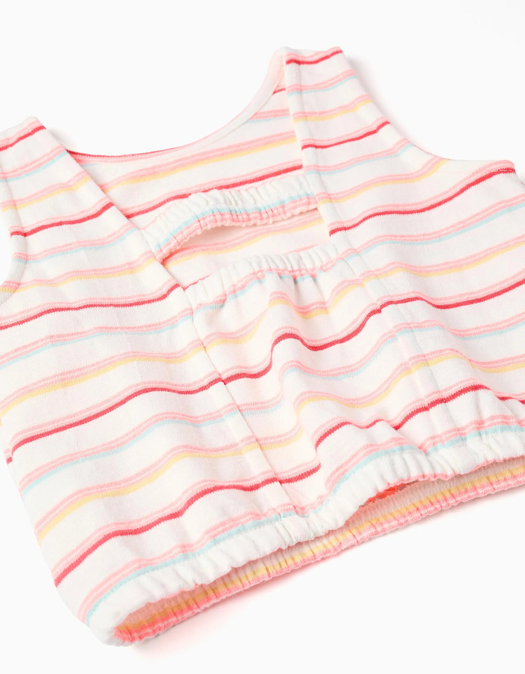 Top sin mangas de algodón a rayas para niña, multicolor