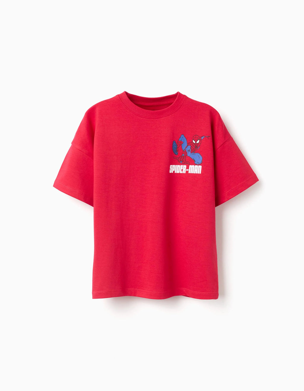 Camiseta de algodón con estampados Spider-Man para niño, rojo