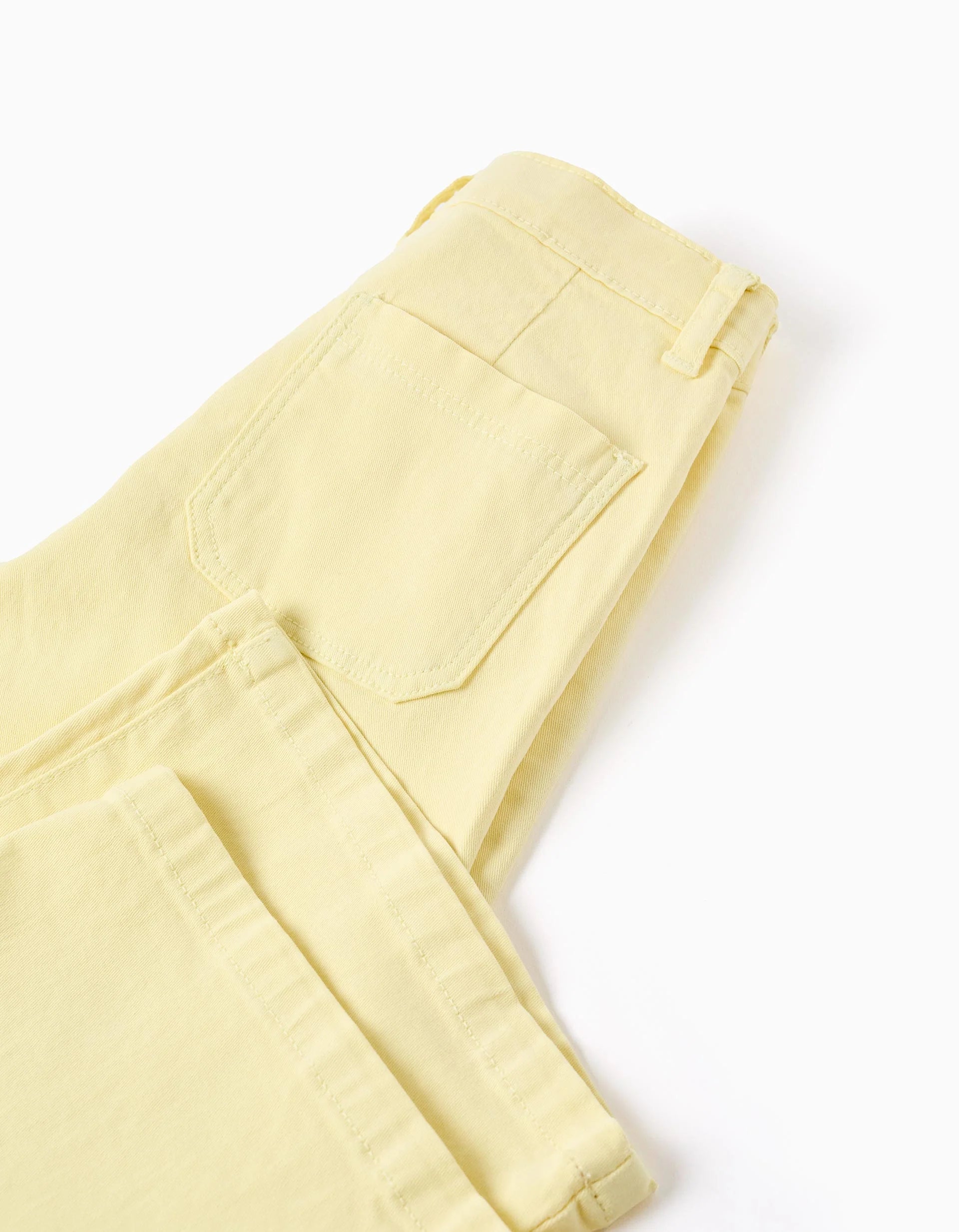 Pantalón de sarga de pierna ancha para niña, amarillo claro