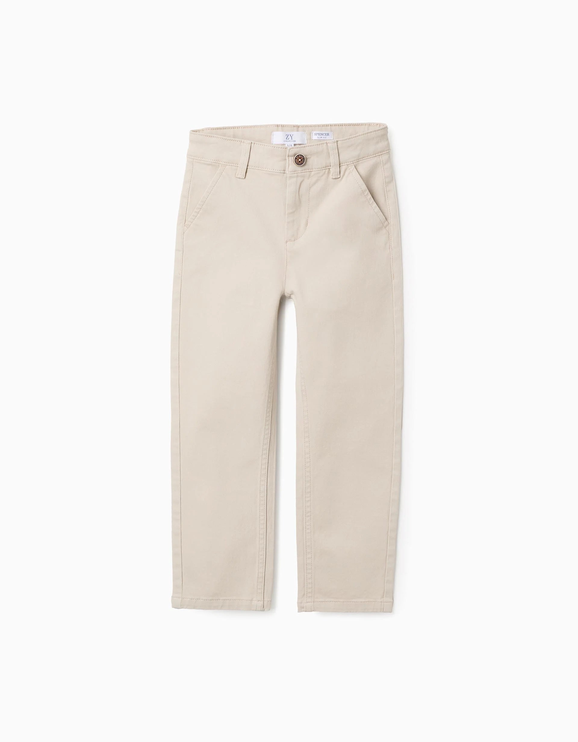 Pantalón Chino de Sarga para Niño 'Slim Fit', Beige