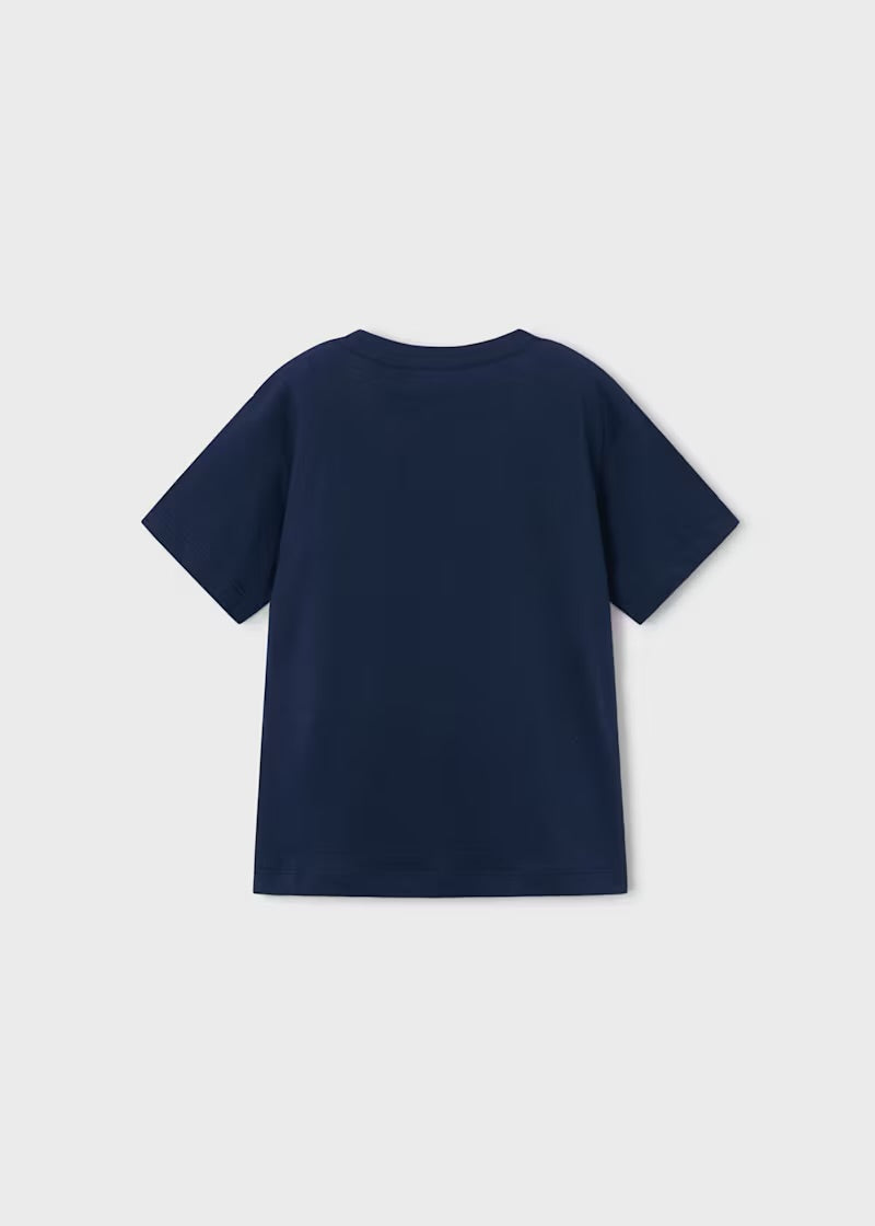 Camiseta básica letra niño, marino