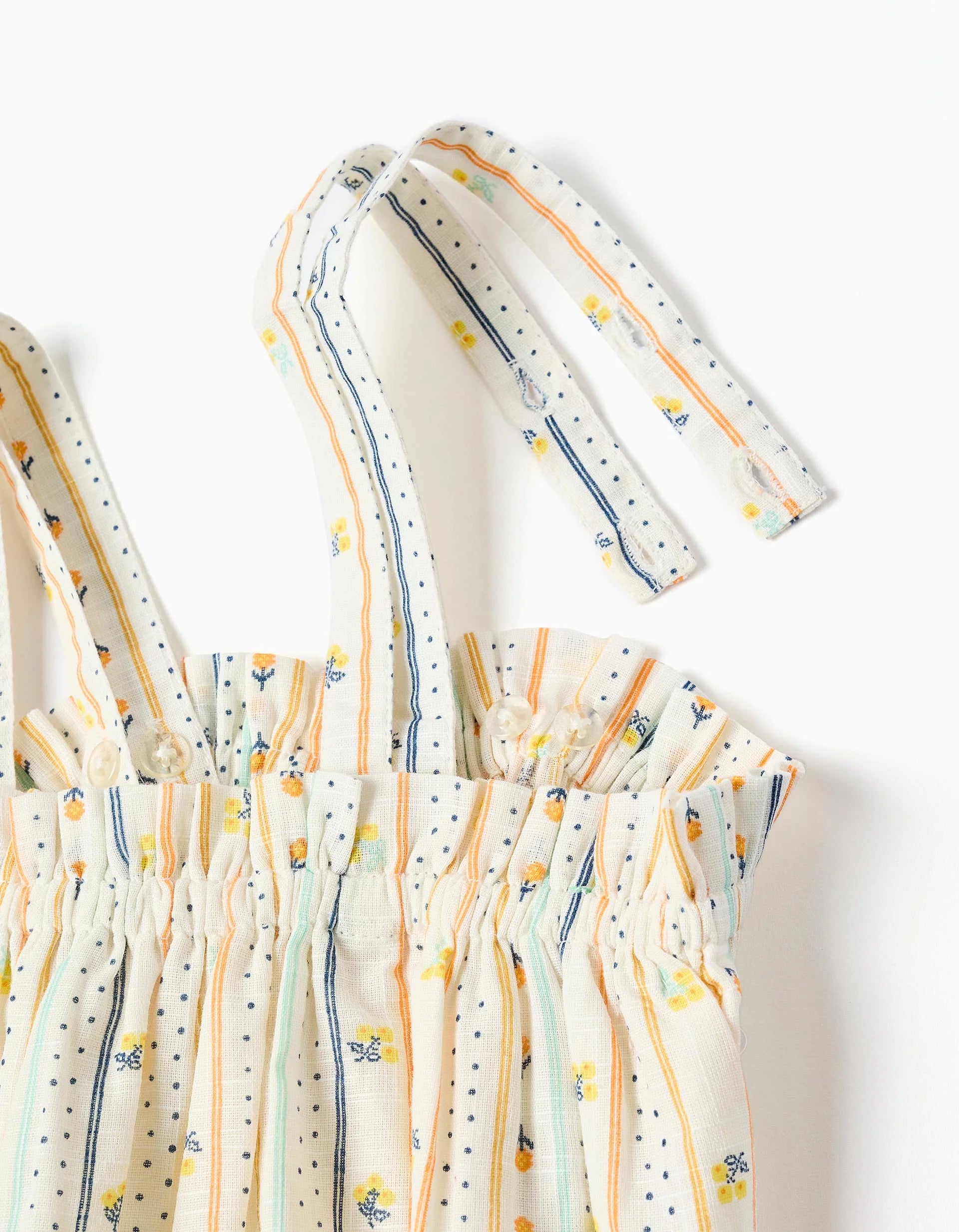 Top sin mangas de algodón con estampado floral para niña, multicolor