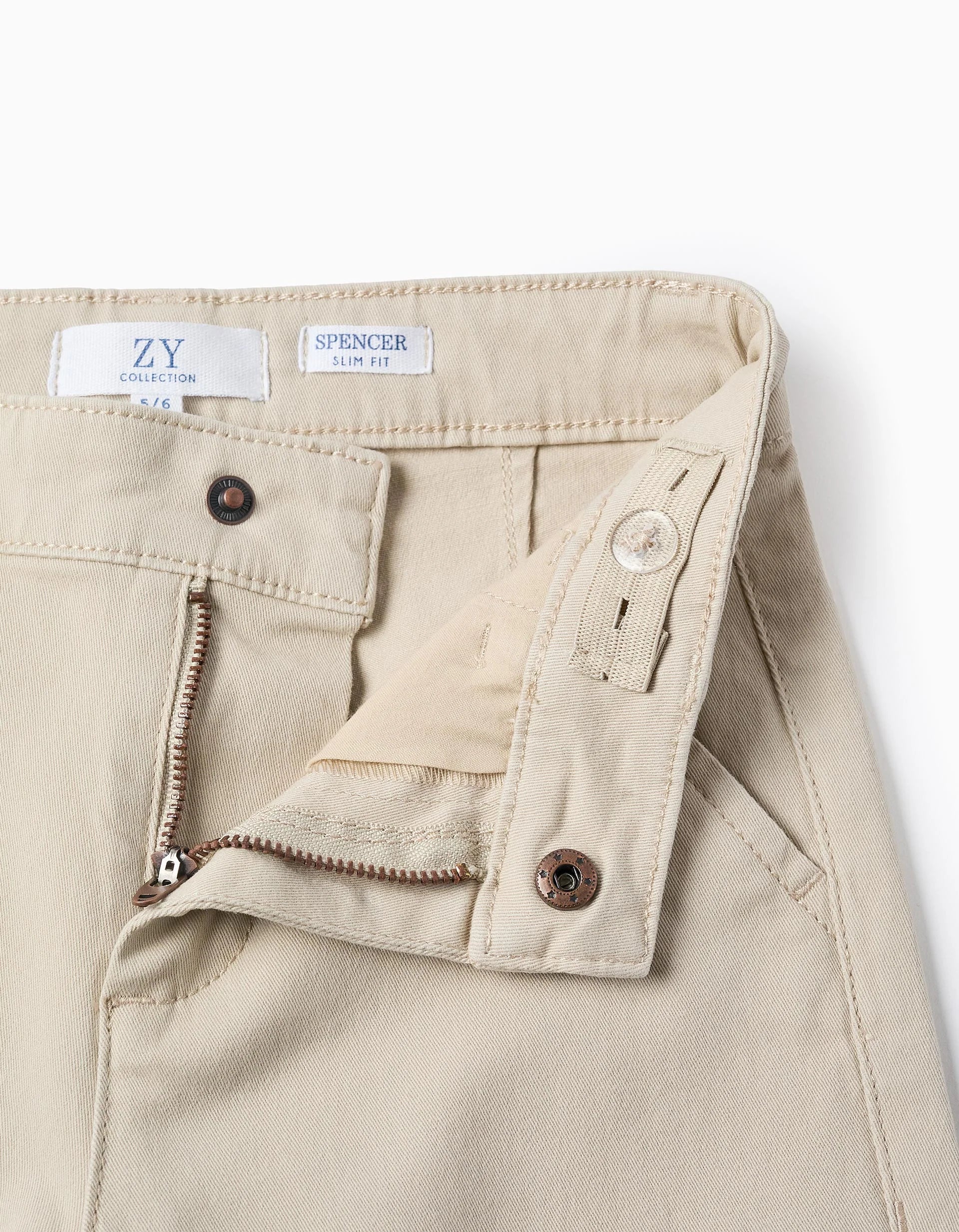 Pantalón Chino de Sarga para Niño 'Slim Fit', Beige