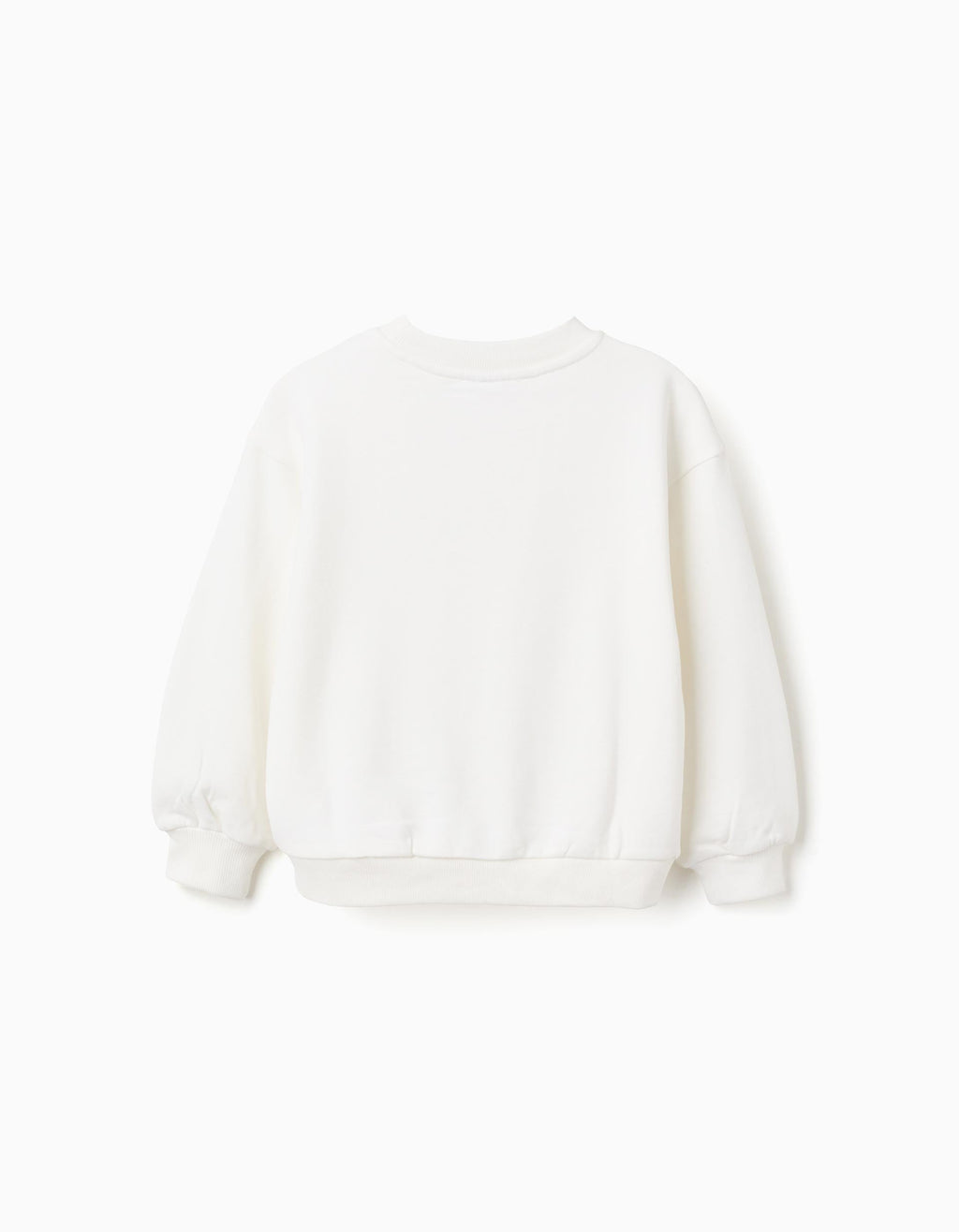 Sudadera de algodón con puesta de sol estampada para niña, blanco