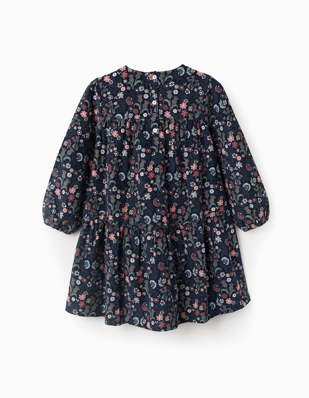 Vestido de Pana Floral en Algodón para Niña