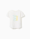 Camiseta de algodón con estampado Imagination para niña, blanco