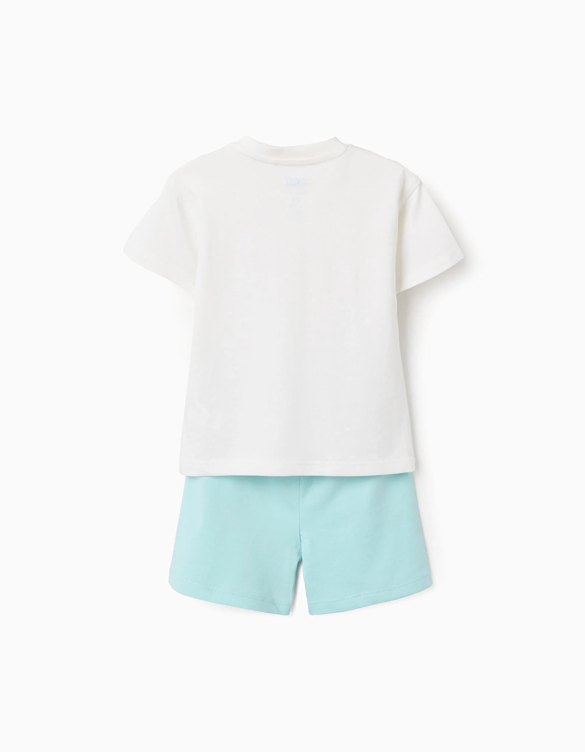 Camiseta + pantalón corto con Bluey para bebés y niños, blanco/azul