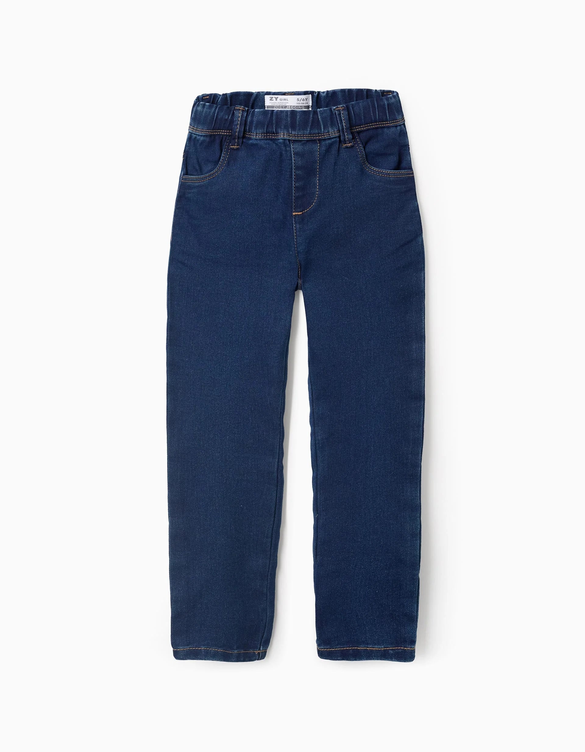 Jeggings Vaqueros con Cintura Ajustable para Niña, Azul Oscuro