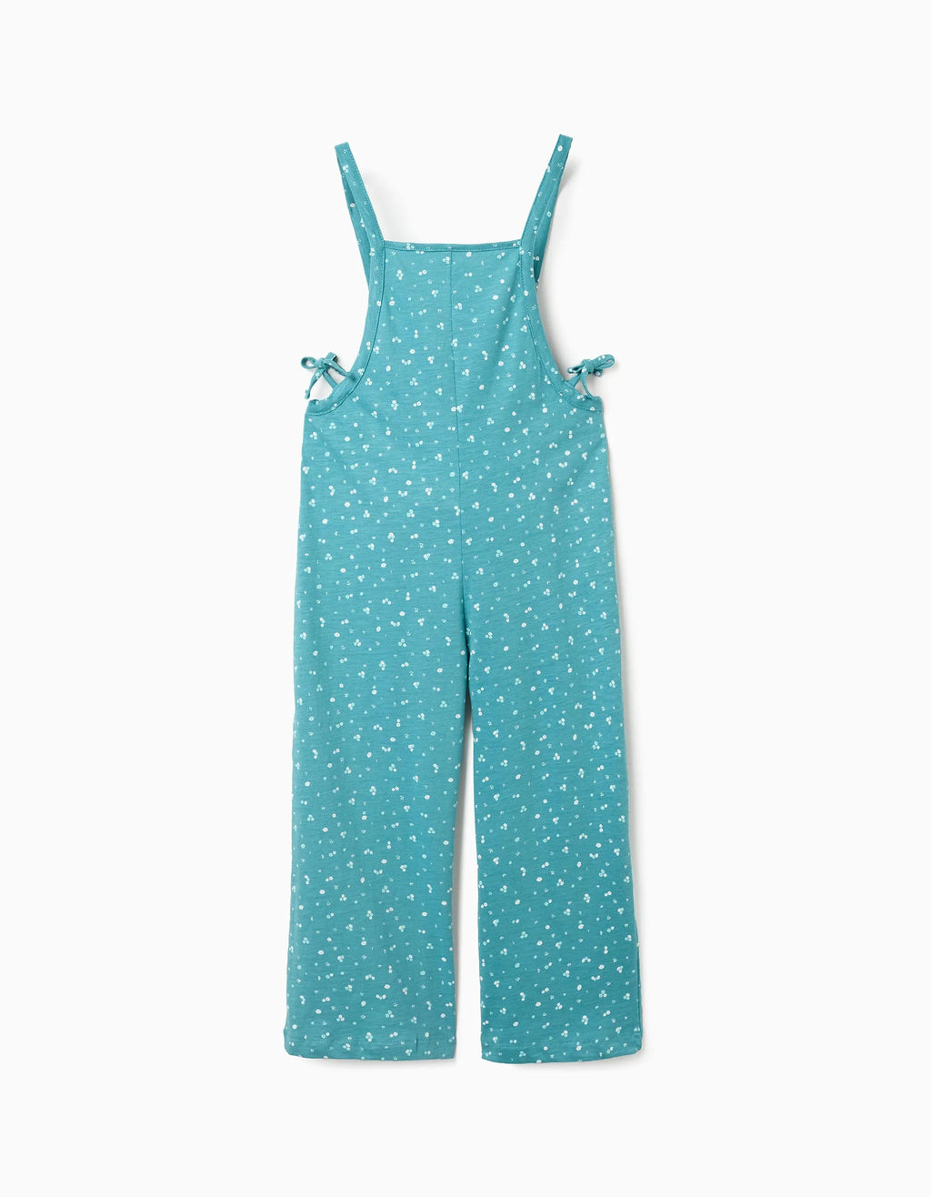 Mono de algodón con motivo floral para niña, azul turquesa