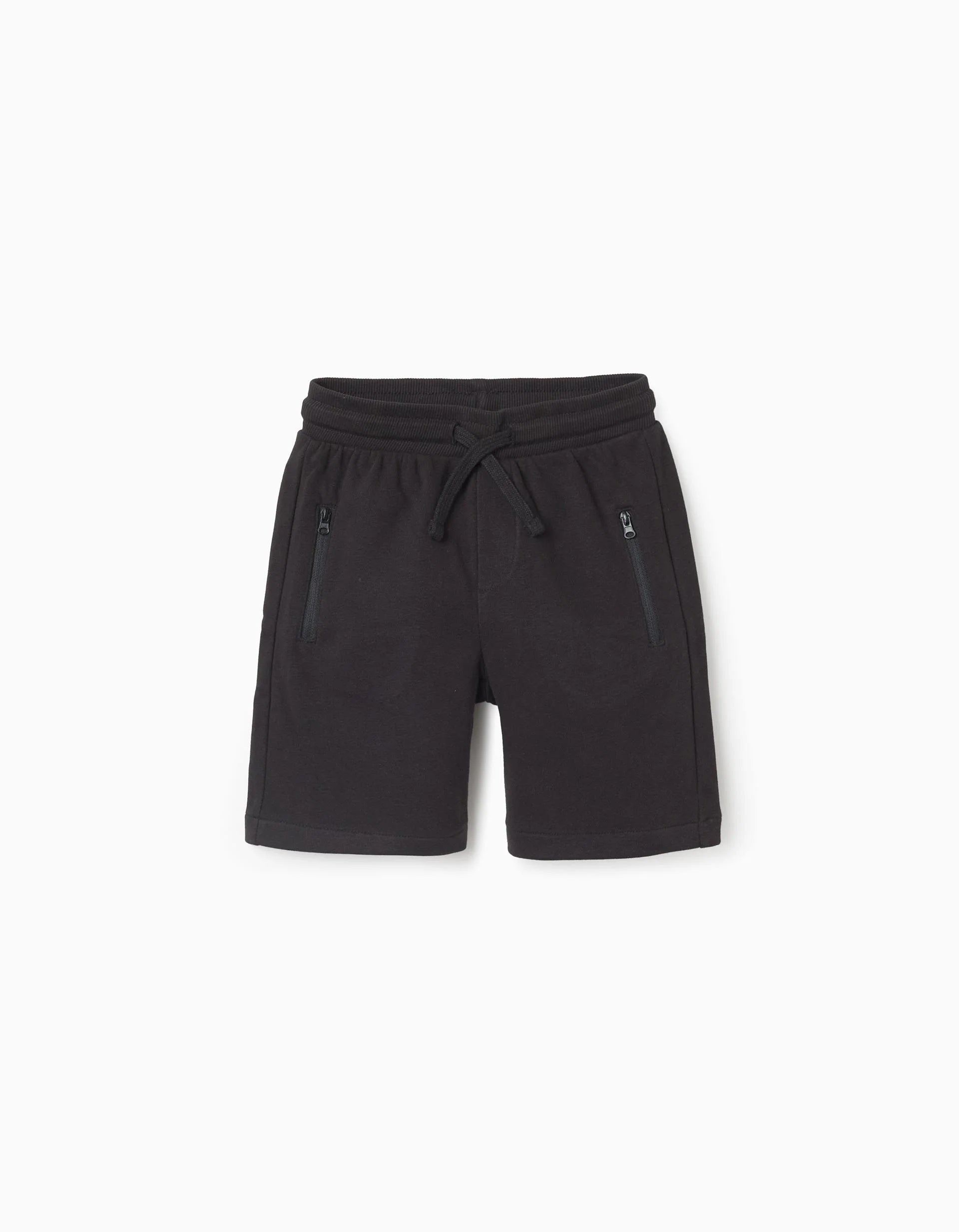 Pantalón corto con cordón y bolsillos para niño, negro