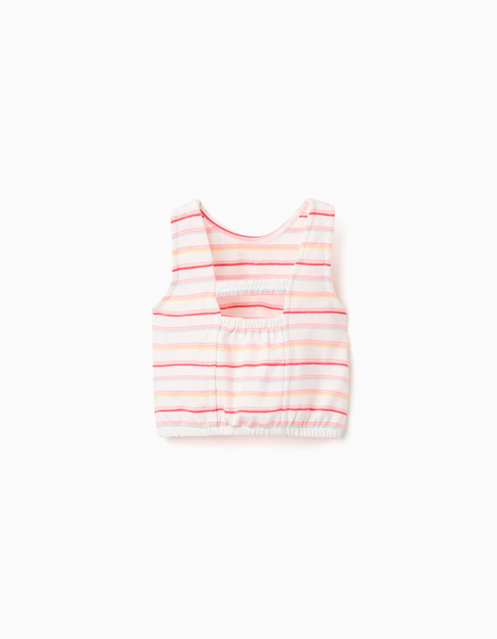 Top sin mangas de algodón a rayas para niña, multicolor