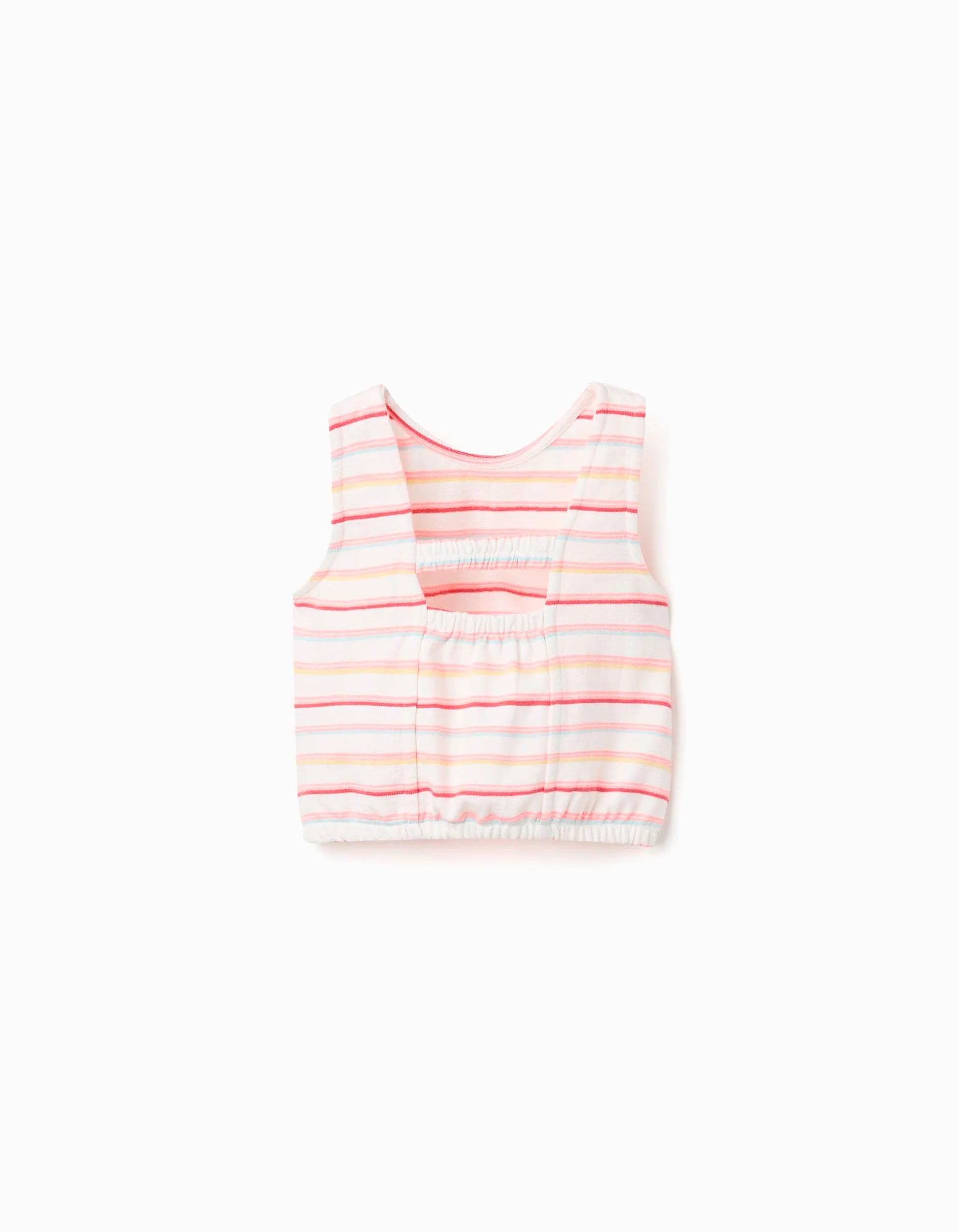 Top sin mangas de algodón a rayas para niña, multicolor