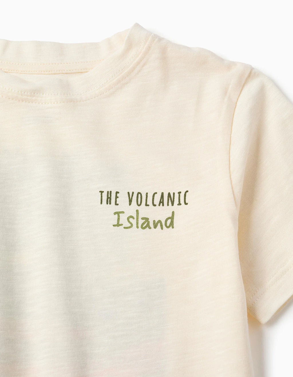 Camiseta de algodón con estampados Lanzarote para niño, beige claro