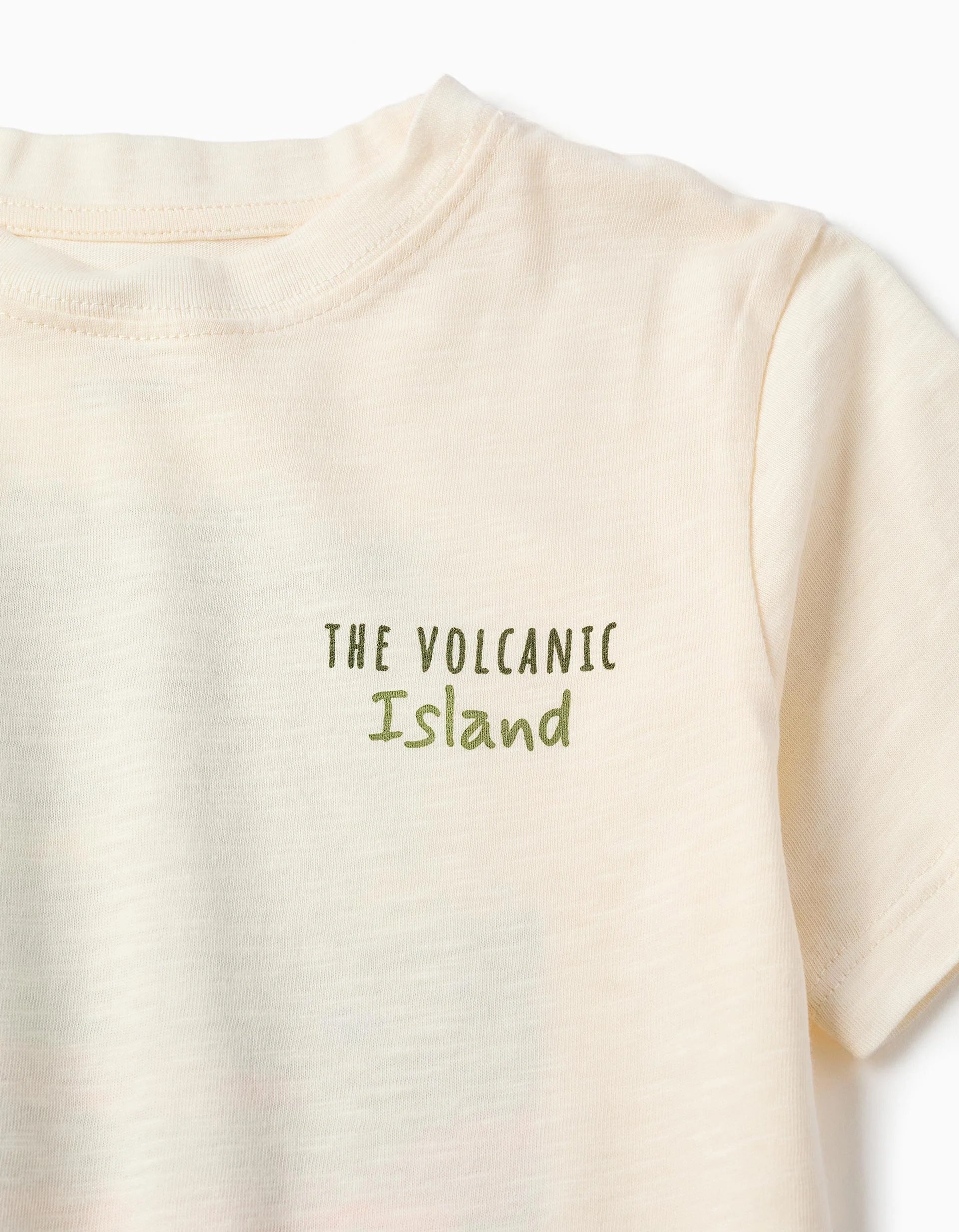 Camiseta de algodón con estampados Lanzarote para niño, beige claro