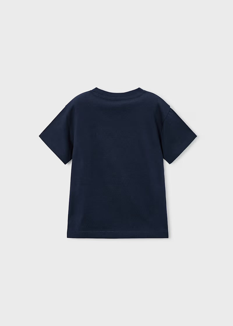 Camiseta botas de fútbol niño, marino