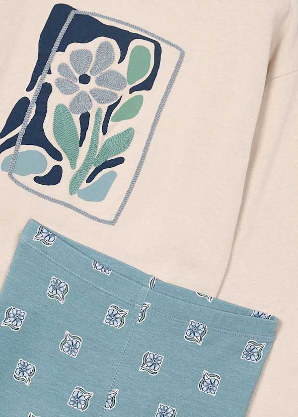 Conjunto legging estampado y camiseta niña