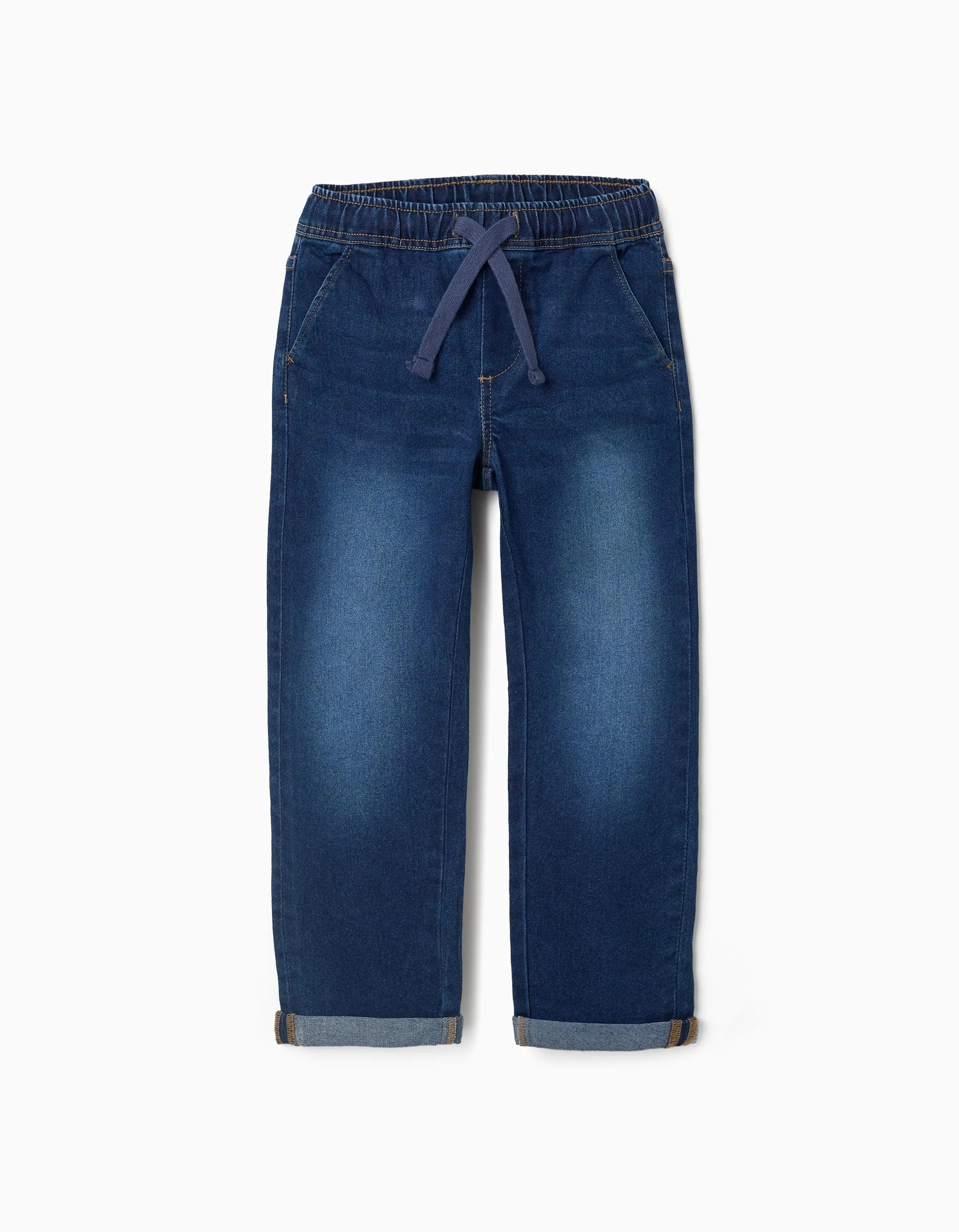 Vaqueros slim fit con cordón para niño, azul oscuro