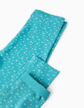 Leggins florales para niña, verde agua