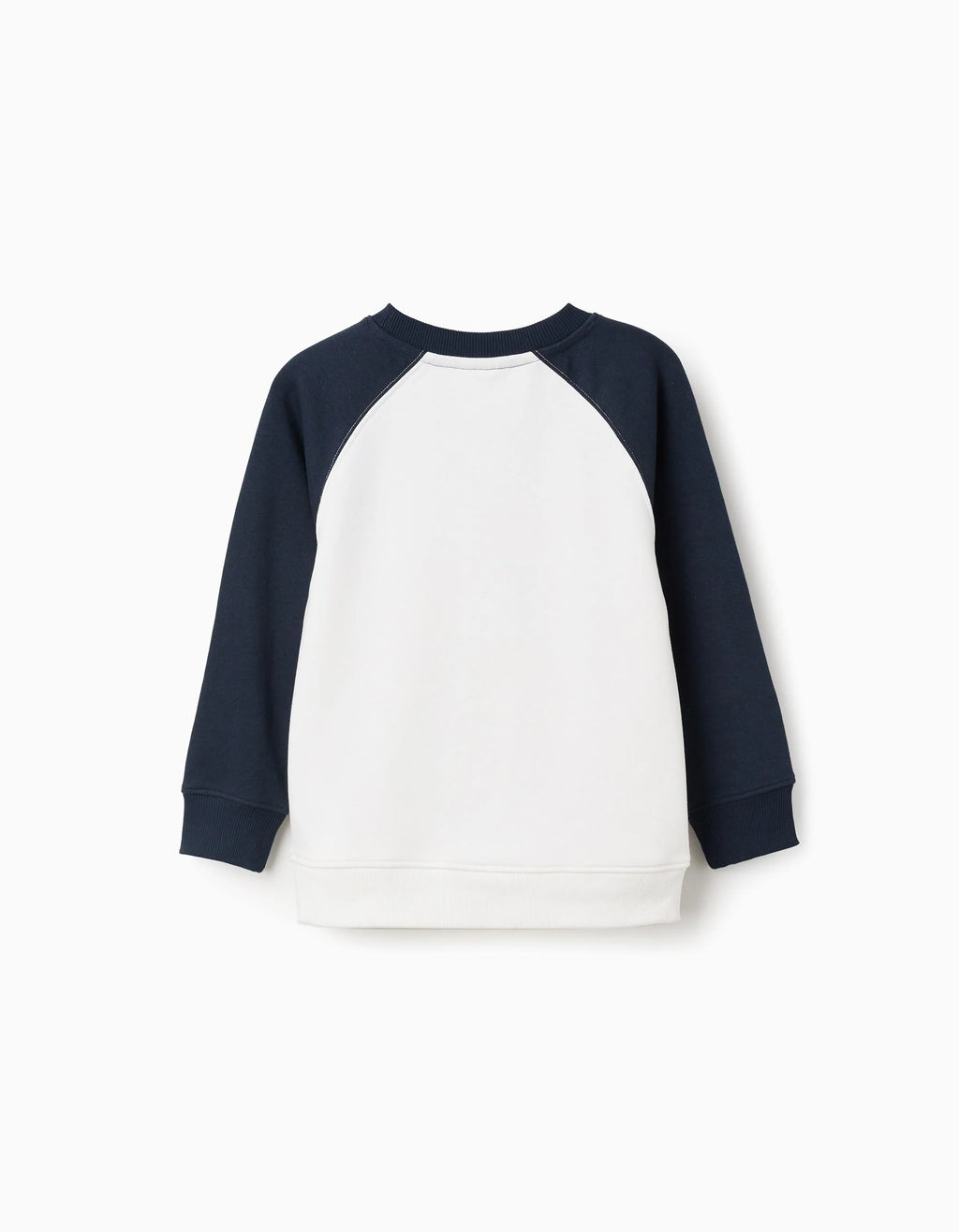 Sudadera con estampado ZY en el pecho para niño, blanco/azul oscuro