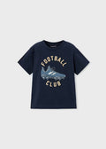 Camiseta botas de fútbol niño, marino
