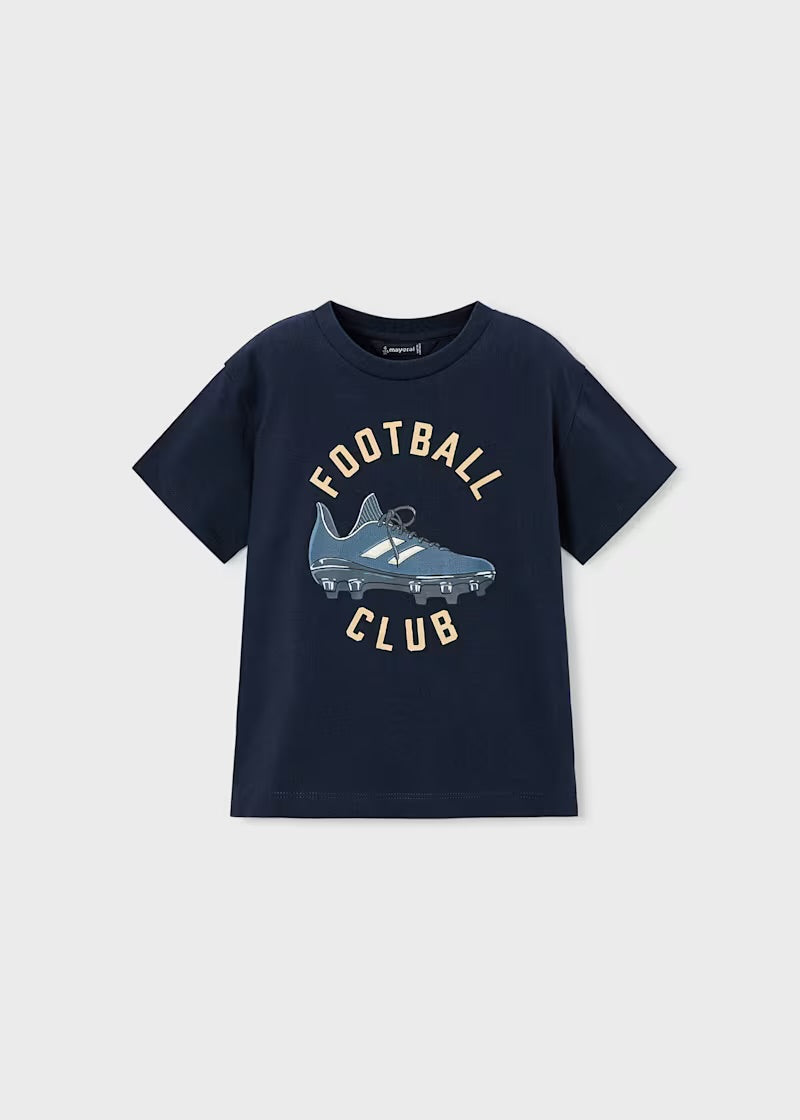 Camiseta botas de fútbol niño, marino