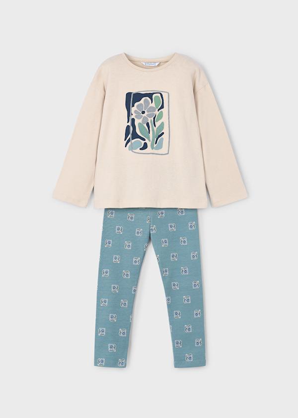 Conjunto legging estampado y camiseta niña