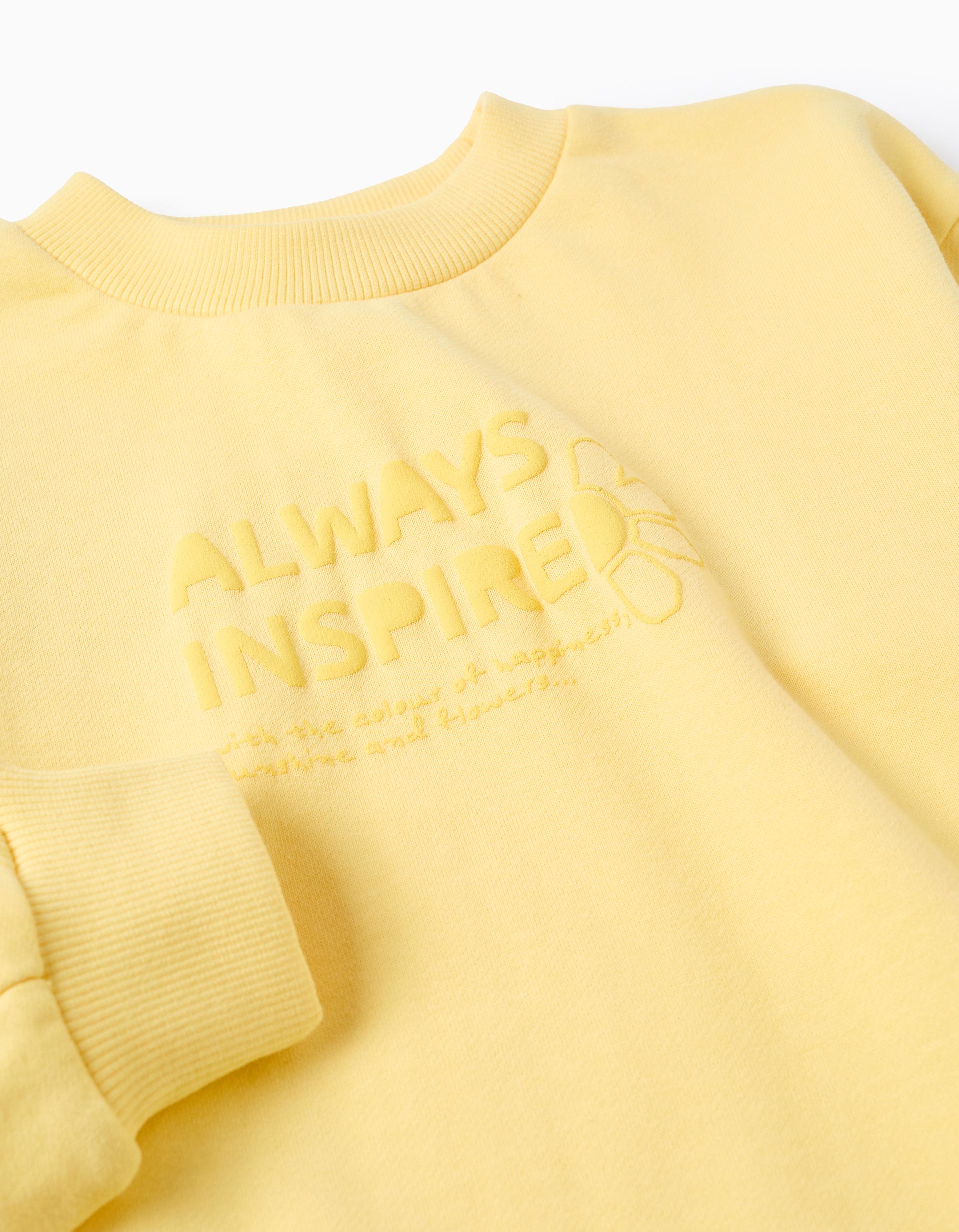 Sudadera de algodón con estampado Always Inspired para niña, amarillo
