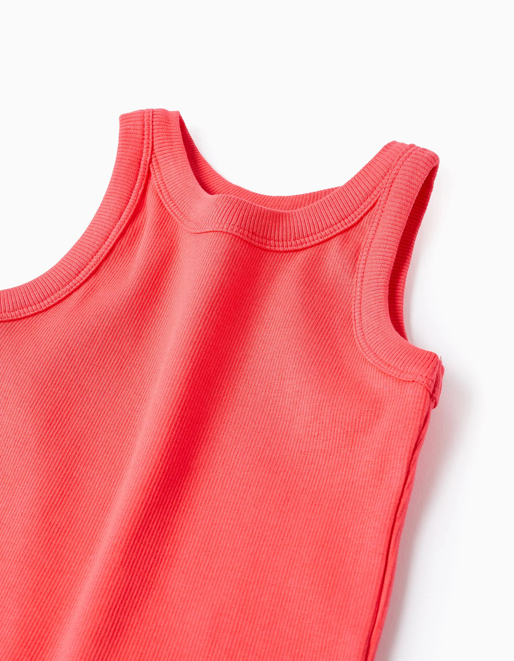 Camiseta de tirantes de algodón acanalado para niña, rojo