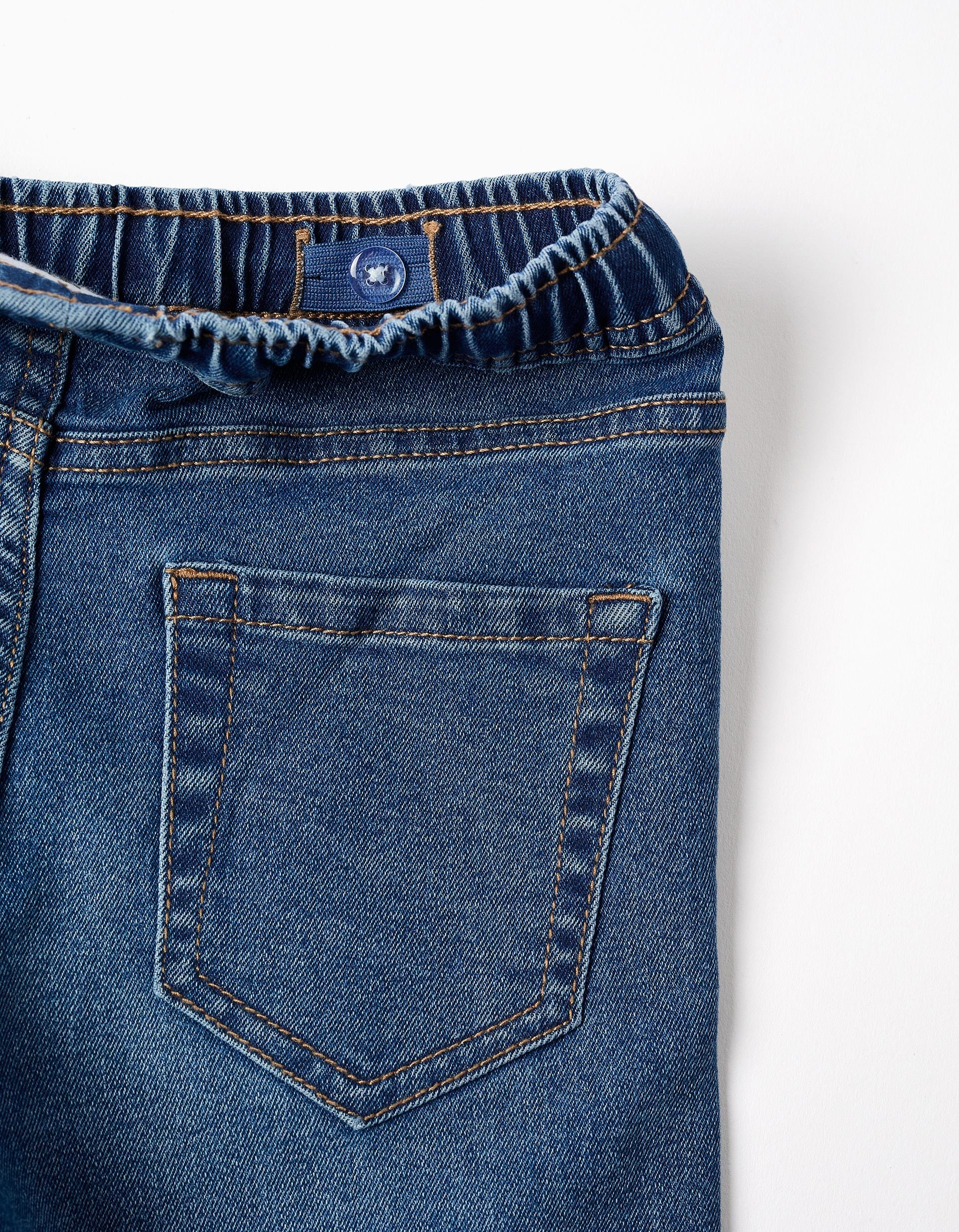 Vaqueros slim fit con cordón para niño, azul