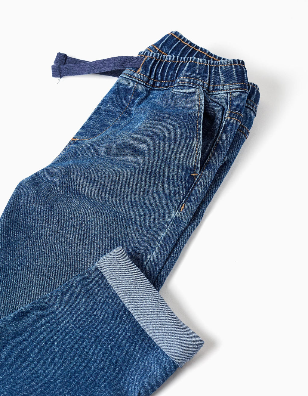 Vaqueros slim fit con cordón para niño, azul